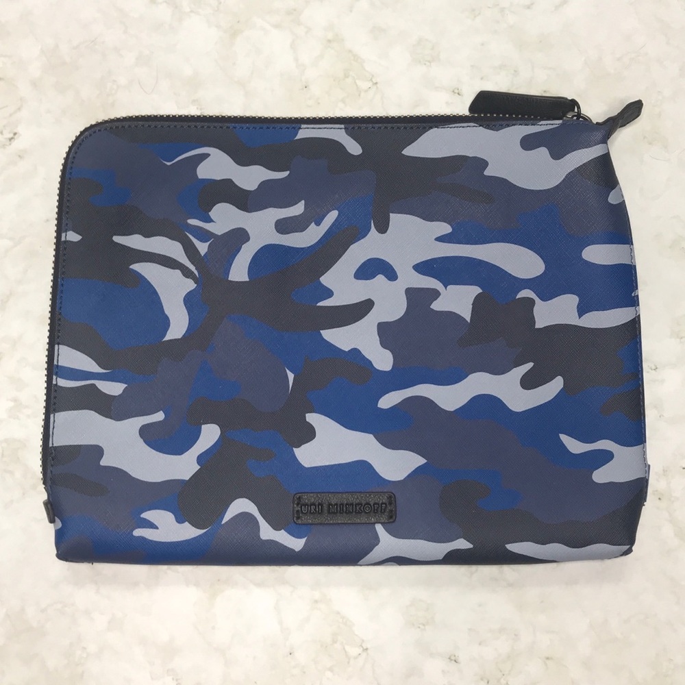 Uri Minkoff Camo Saffiano Leather Laptop Case NWOT